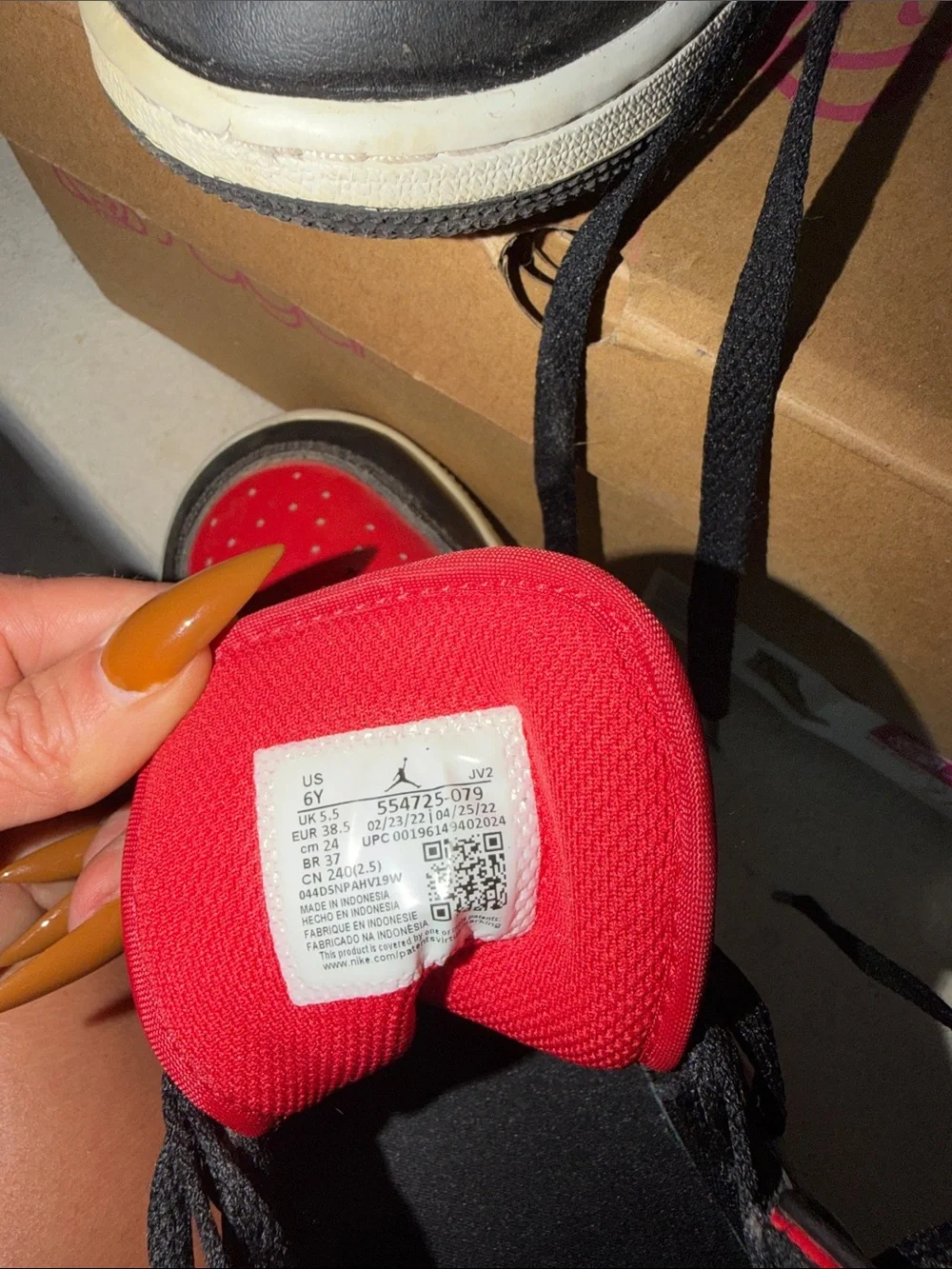 Nike Kids Red, Black & White High-Top Sneakers